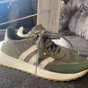 Olive green with tan sole